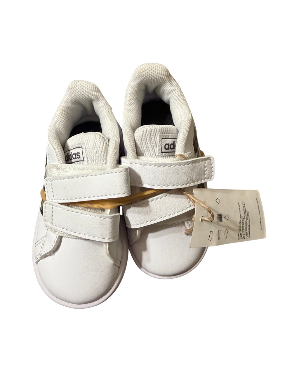 adidas White Kids Double Velcro Sneakers